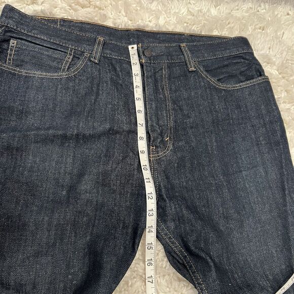 Levi’s 505 Jeans Men’s Tag 38x32 Fit 40x32 Blue IRREGULAR Dark Wash Western - Picture 4 of 6